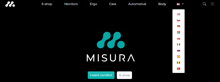 Language versions of MISURA.store