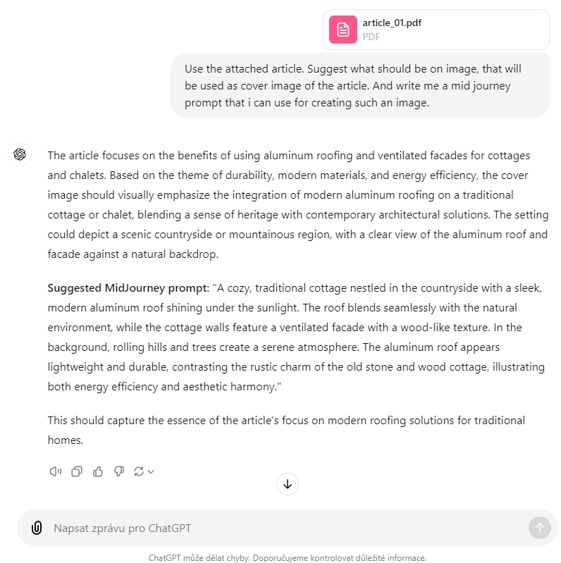 ChatGPT při tvorbě obsahu